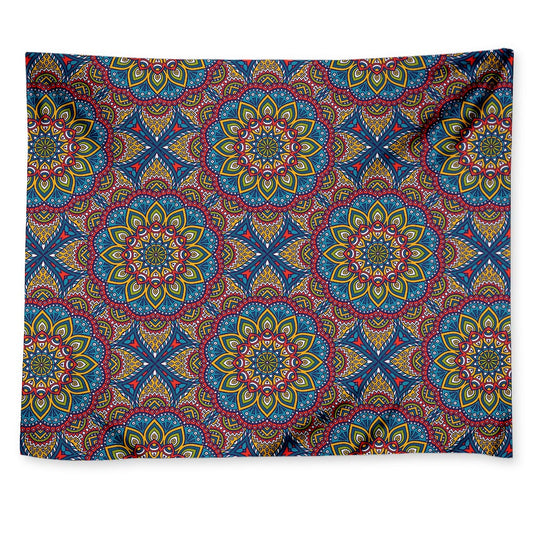 Colorful Bohemian Mandala Pattern Print Tapestry