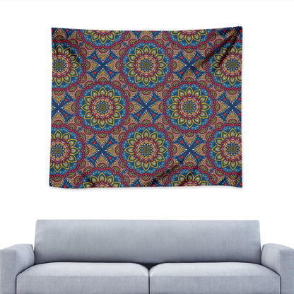Colorful Bohemian Mandala Pattern Print Tapestry
