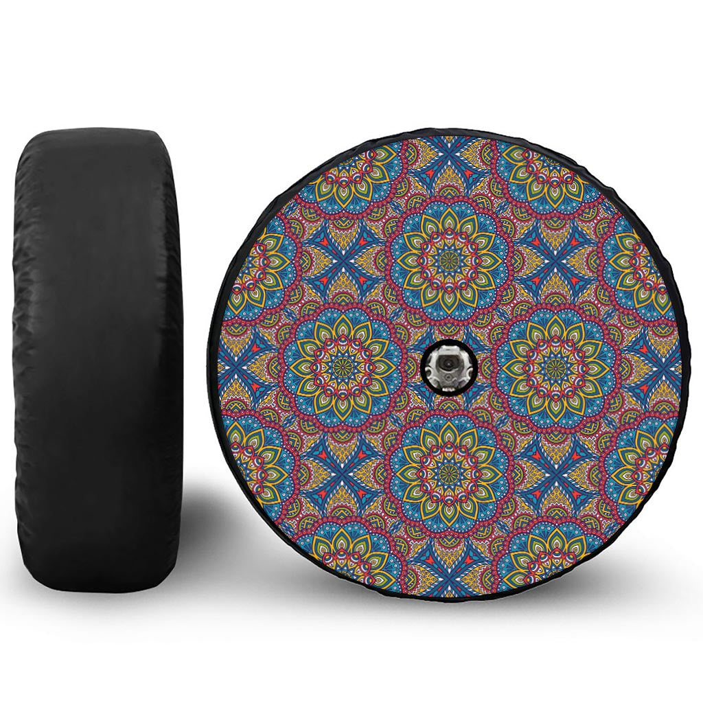 Colorful Bohemian Mandala Pattern Print Tire Cover With Camera Hole