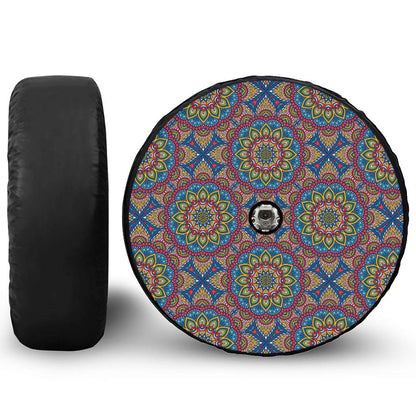 Colorful Bohemian Mandala Pattern Print Tire Cover With Camera Hole