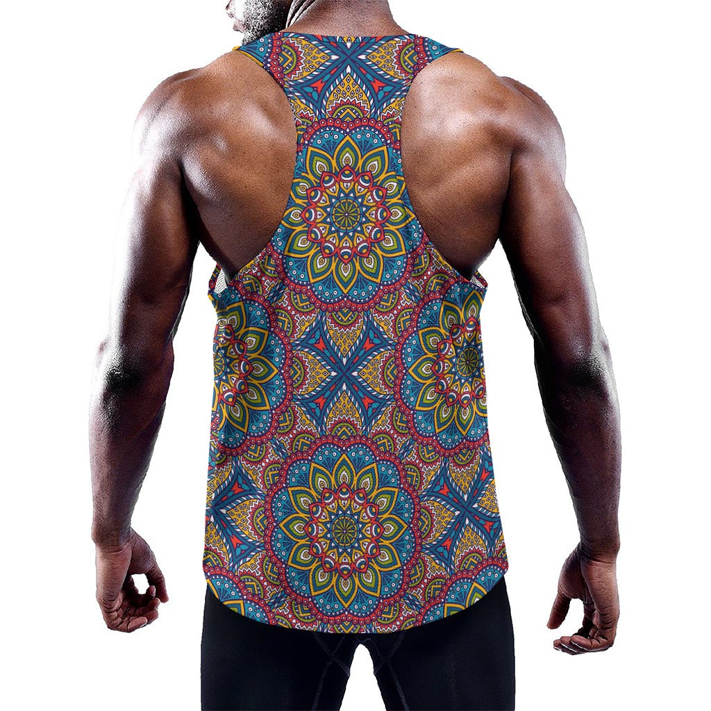 Colorful Bohemian Mandala Pattern Print Training Tank Top