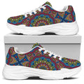 Colorful Bohemian Mandala Pattern Print White Chunky Shoes