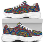 Colorful Bohemian Mandala Pattern Print White Chunky Shoes