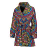 Colorful Bohemian Mandala Pattern Print Women's Bathrobe