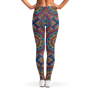 Colorful Bohemian Mandala Pattern Print Women's Leggings