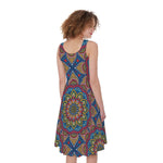 Colorful Bohemian Mandala Pattern Print Women's Sleeveless Dress