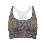 Colorful Bohemian Mandala Pattern Print Women's Sports Bra