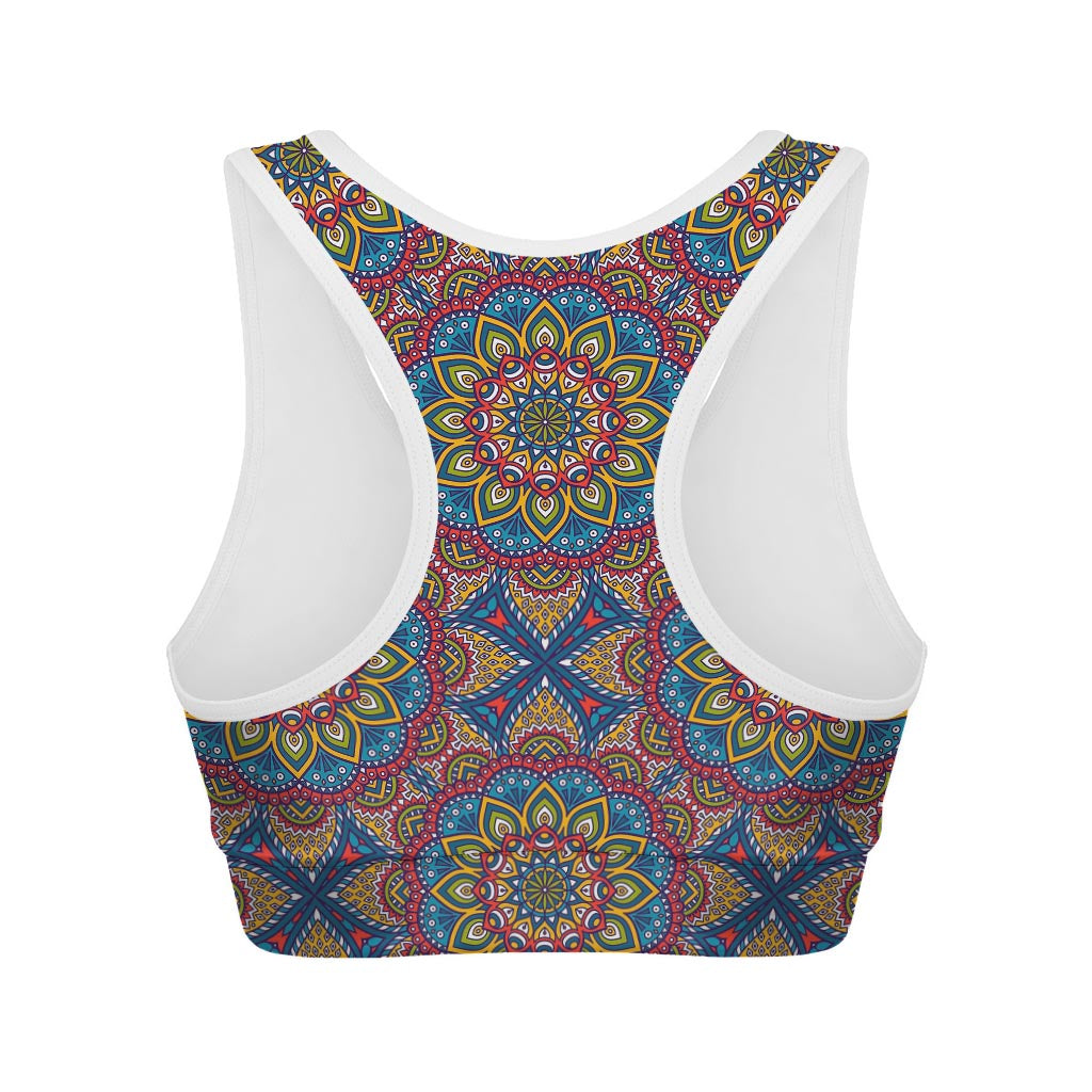 Colorful Bohemian Mandala Pattern Print Women's Sports Bra