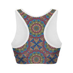 Colorful Bohemian Mandala Pattern Print Women's Sports Bra