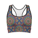 Colorful Bohemian Mandala Pattern Print Women's Sports Bra