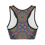 Colorful Bohemian Mandala Pattern Print Women's Sports Bra