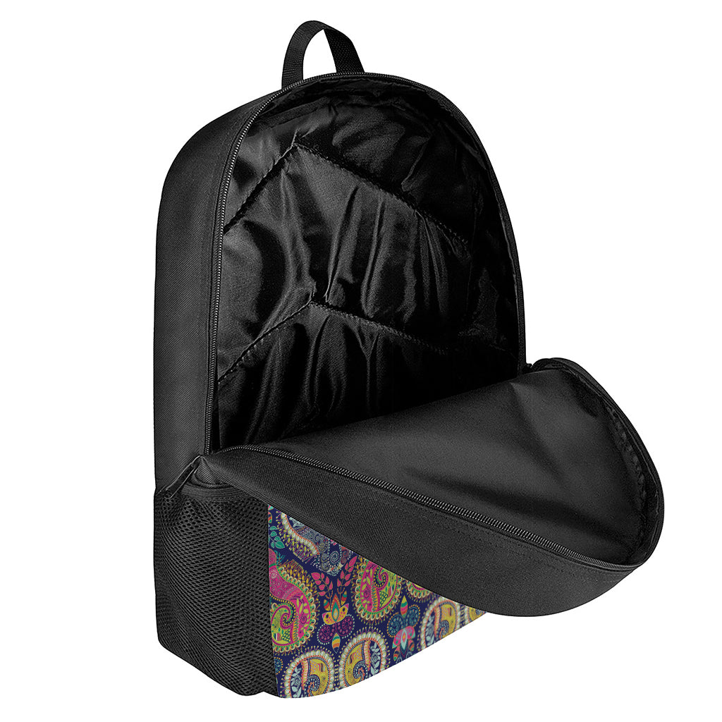 Colorful Boho Paisley Pattern Print 17 Inch Backpack