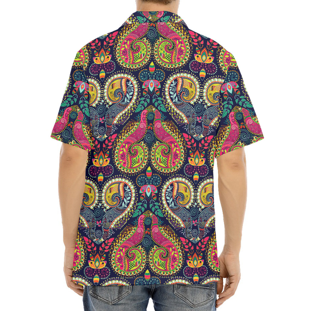 Colorful Boho Paisley Pattern Print Aloha Shirt