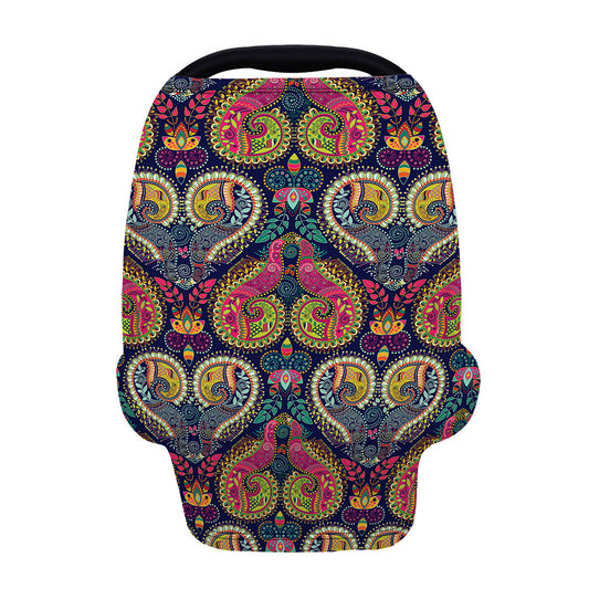 Colorful Boho Paisley Pattern Print Baby Seat Cover