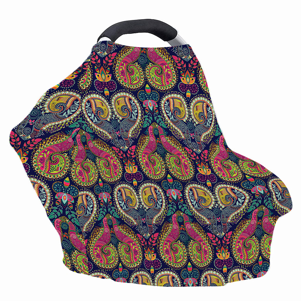 Colorful Boho Paisley Pattern Print Baby Seat Cover