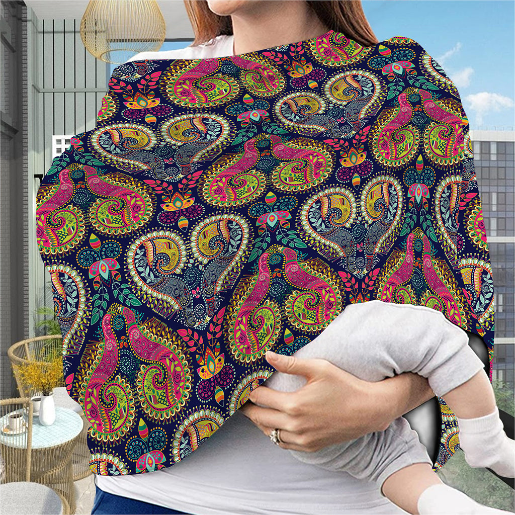 Colorful Boho Paisley Pattern Print Baby Seat Cover
