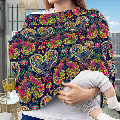 Colorful Boho Paisley Pattern Print Baby Seat Cover