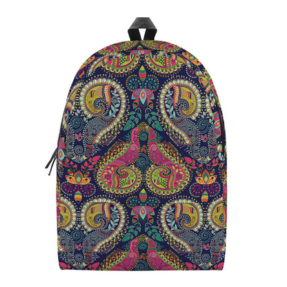 Colorful Boho Paisley Pattern Print Backpack