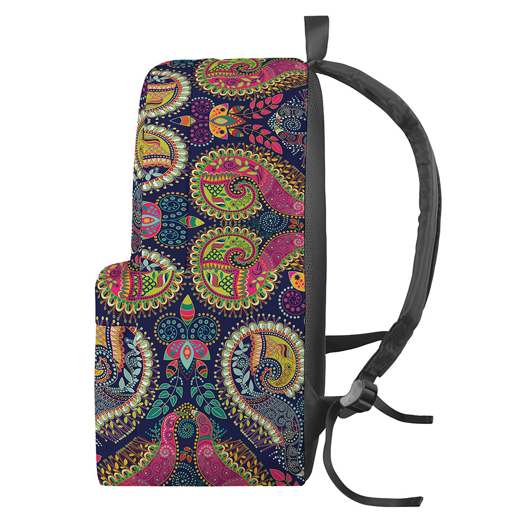 Colorful Boho Paisley Pattern Print Backpack