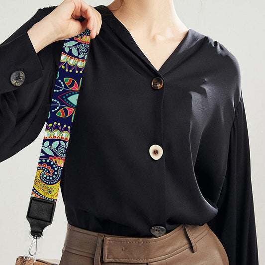 Colorful Boho Paisley Pattern Print Bag Strap