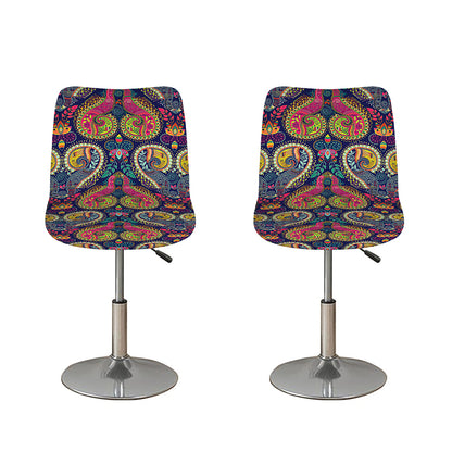 Colorful Boho Paisley Pattern Print Bar Stool Covers