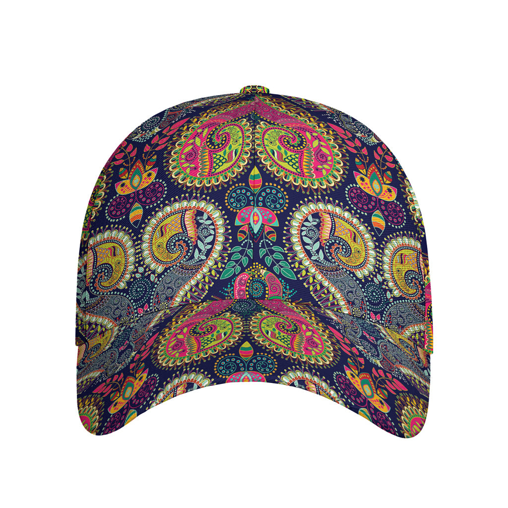 Colorful Boho Paisley Pattern Print Baseball Cap