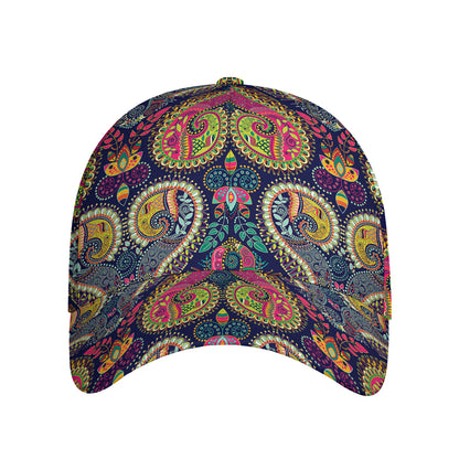 Colorful Boho Paisley Pattern Print Baseball Cap