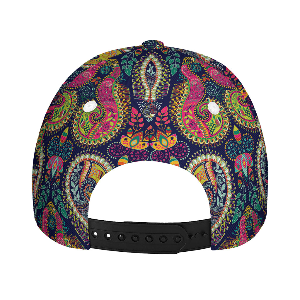 Colorful Boho Paisley Pattern Print Baseball Cap