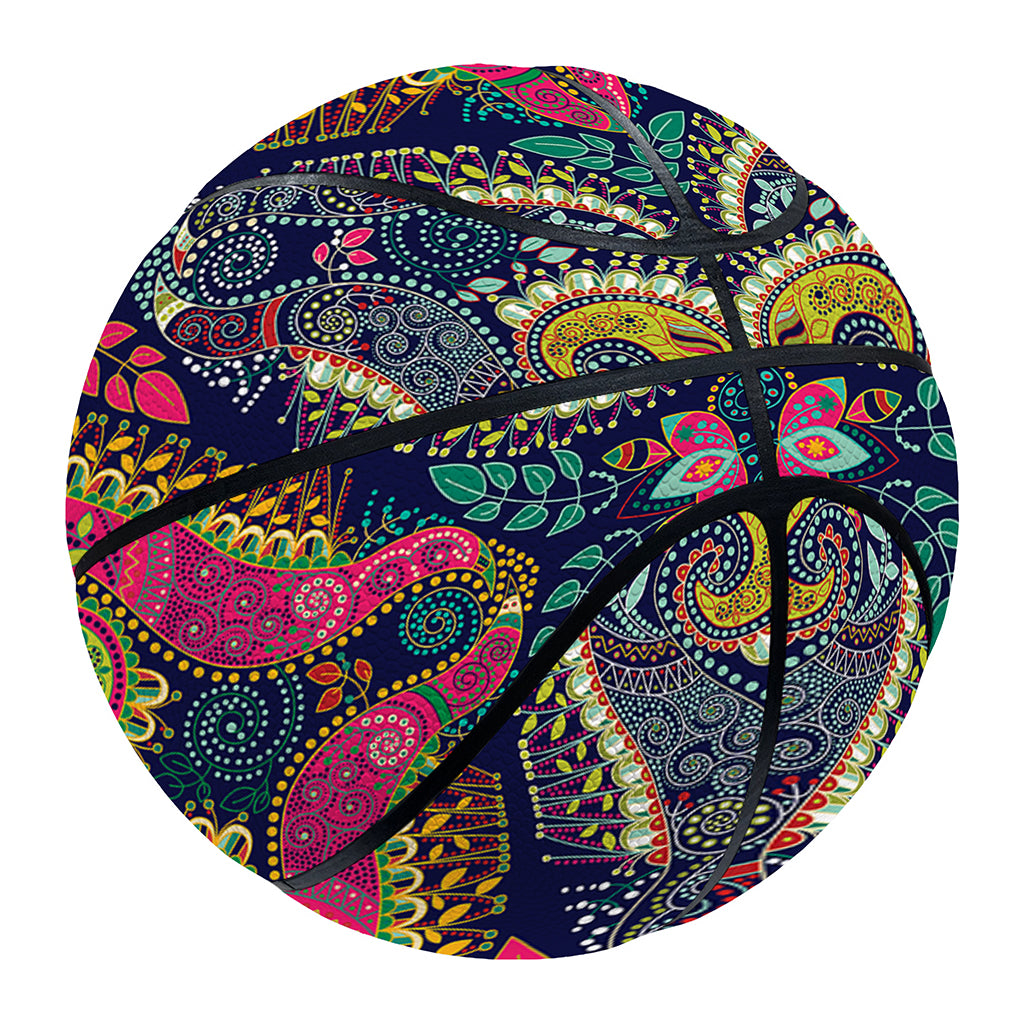 Colorful Boho Paisley Pattern Print Basketball