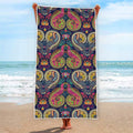 Colorful Boho Paisley Pattern Print Beach Towel