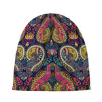 Colorful Boho Paisley Pattern Print Beanie