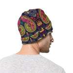 Colorful Boho Paisley Pattern Print Beanie