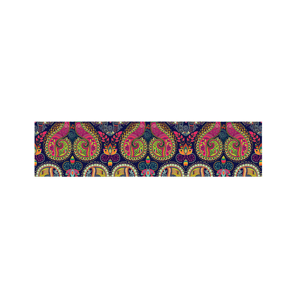 Colorful Boho Paisley Pattern Print Bed Runner