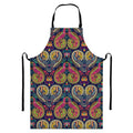 Colorful Boho Paisley Pattern Print Bib Apron With Pocket