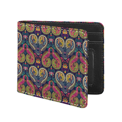 Colorful Boho Paisley Pattern Print Bifold Wallet