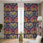 Colorful Boho Paisley Pattern Print Blackout Pencil Pleat Curtains