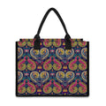 Colorful Boho Paisley Pattern Print Canvas Tote Bag