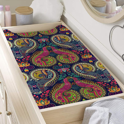 Colorful Boho Paisley Pattern Print Changing Pad Cover