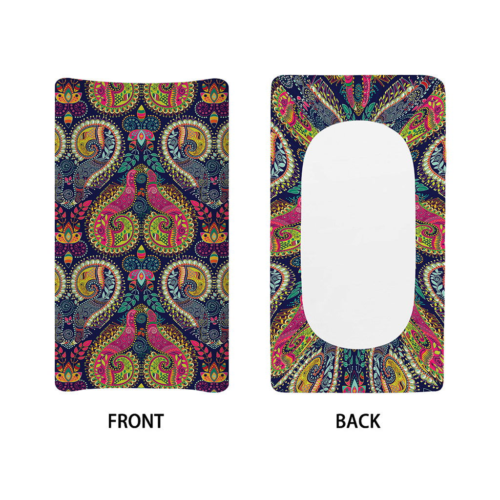 Colorful Boho Paisley Pattern Print Changing Pad Cover