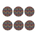 Colorful Boho Paisley Pattern Print Coaster Set