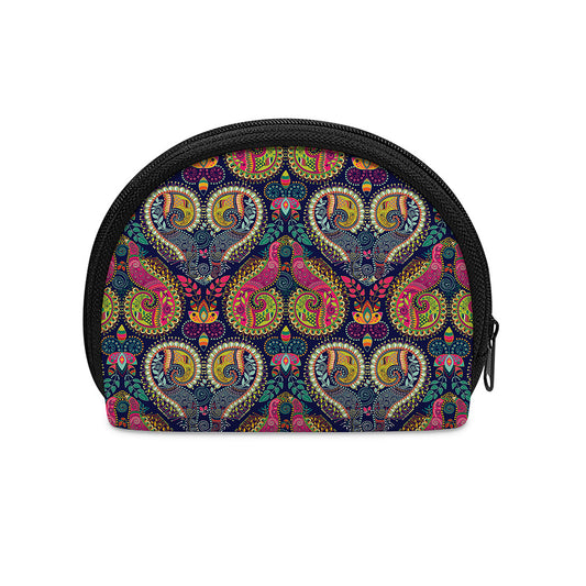 Colorful Boho Paisley Pattern Print Coin Purse