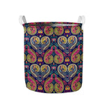 Colorful Boho Paisley Pattern Print Collapsible Laundry Basket