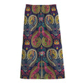 Colorful Boho Paisley Pattern Print Cotton Front Slit Maxi Skirt