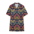 Colorful Boho Paisley Pattern Print Cotton Hawaiian Shirt