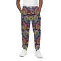 Colorful Boho Paisley Pattern Print Cotton Sweatpants