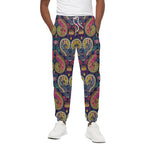 Colorful Boho Paisley Pattern Print Cotton Pants