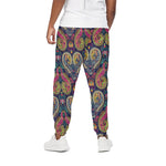 Colorful Boho Paisley Pattern Print Cotton Pants