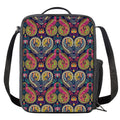 Colorful Boho Paisley Pattern Print Crossbody Lunch Bag