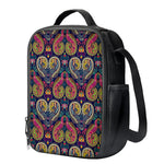 Colorful Boho Paisley Pattern Print Crossbody Lunch Bag