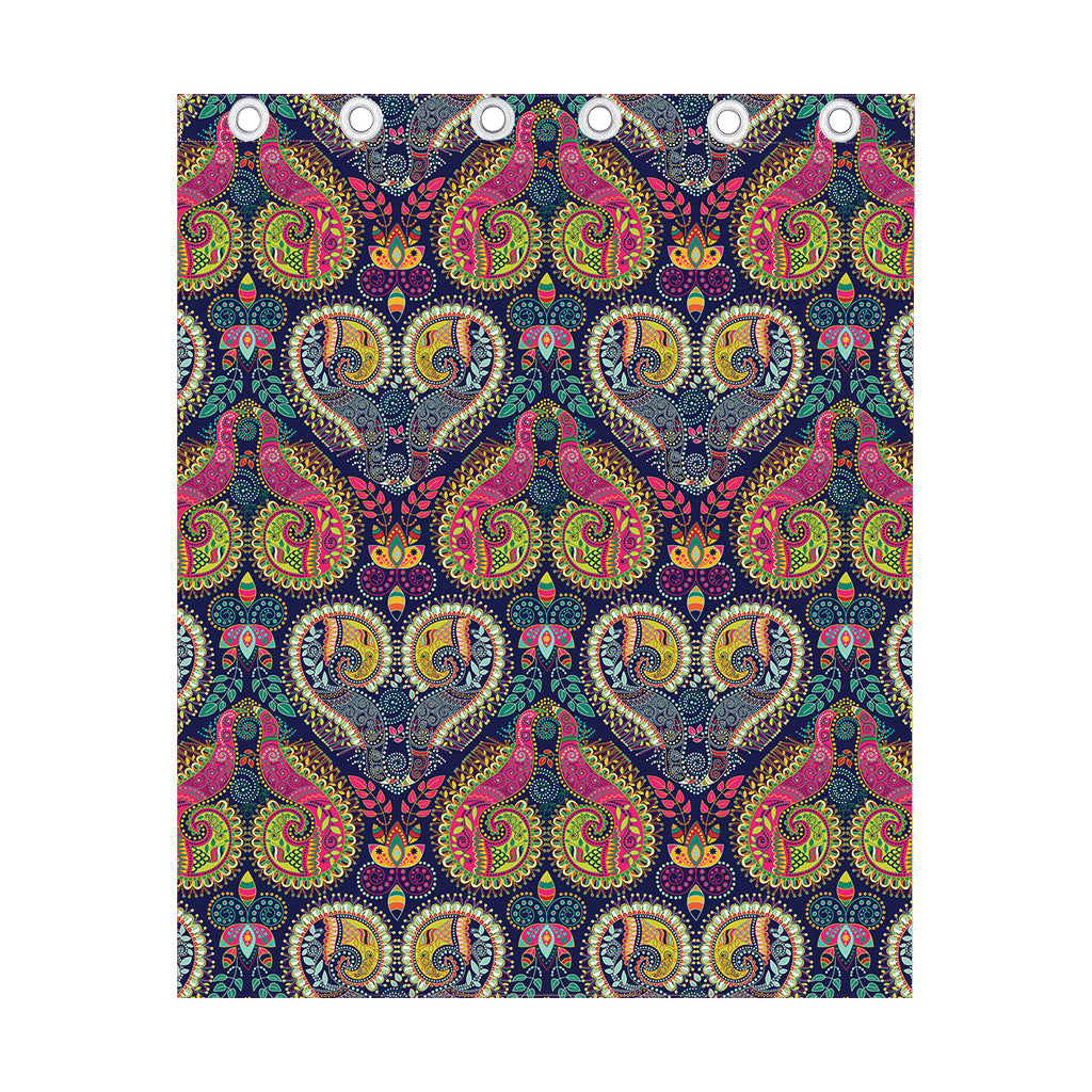 Colorful Boho Paisley Pattern Print Curtain